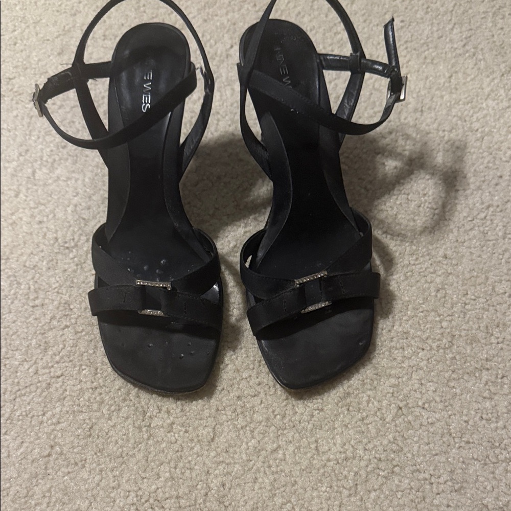 Nine West Black Strappy Heels